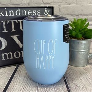 RAE DUNN BPA Free Double Walled SS Wine Glass With Lid-NEW